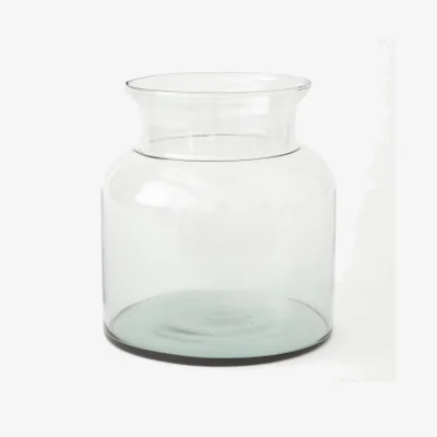The Range Broadwell Funnel Neck Glass Vase - H19 x 15cm Diameter - Clear