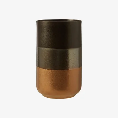 The Range Benka Small Green Ribbed Glass Vase - Stoneware 100%
