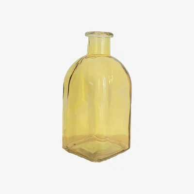 The Range Decorative Square Bottle Bud Vase - Yellow
