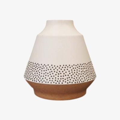 The Range Dotty Bamboo Scandi Vase - White
