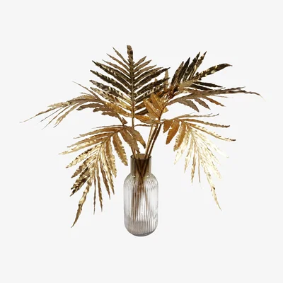 The Range Artificial Gold Palm Leaves Gold Ombre Glass Vase - Gold Palm Leaves Vase