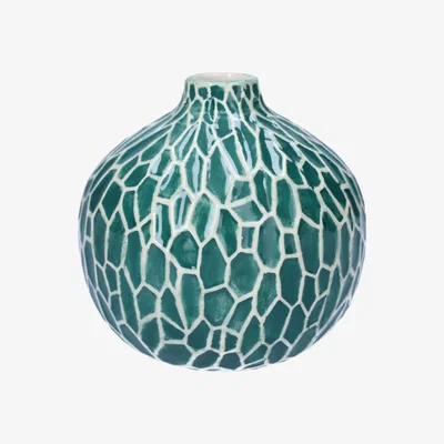 The Range Safari Ceramic Decorative Vase H11.7 cm - Green Dots