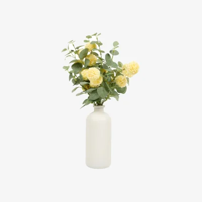 The Range Eucalyptus and Pompom Vase Arrangement - Yellow