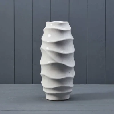 The Range Elegant White Ceramic Vase for Decor - White