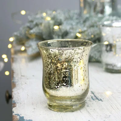 The Range Speckle Champagne Hurricane Vase 9 cm - Champagne