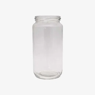 The Range Glass Jam Jar Design Vase 20cm  - Clear