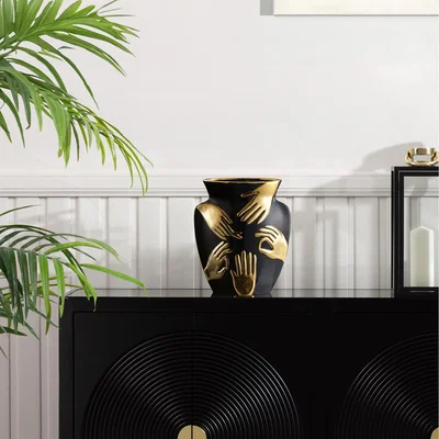 The Range Modern Handmade Ceramic Vase for Decoration - Black