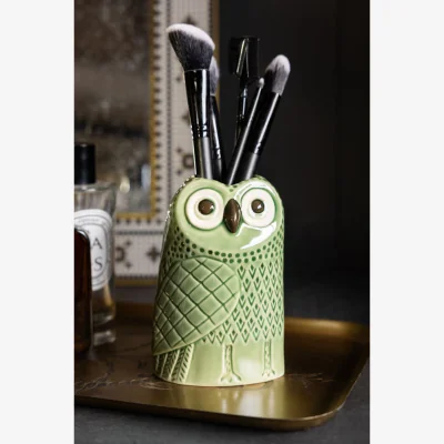 Rockett St George Quirky Green Owl Bud Vase