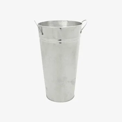 The Range Galvanised Bucket Vase 30cm - Silver