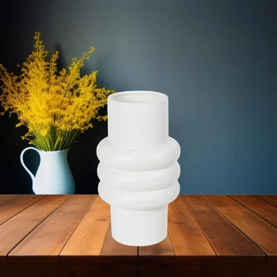 The Range Cleo Abstract Vase White Flower Vase For Minimalist Modern White - White