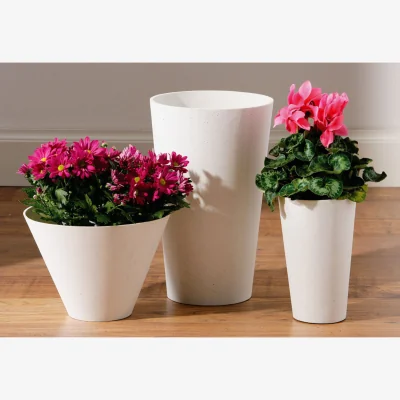 The Range Savita Footed Vase with Square Base - White