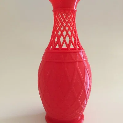 The Range 3D Printed Fret Top Vase - Red