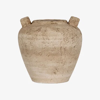The Range Hill Interiors Terra Double Handle Urn Vase - Brown