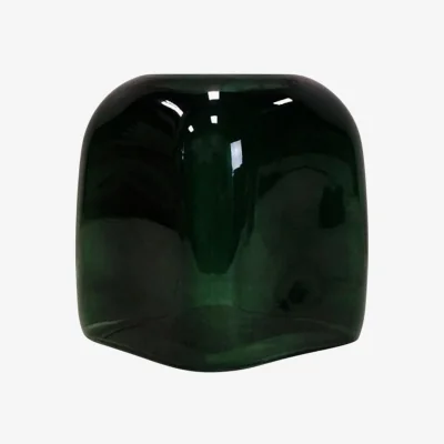 The Range Green Square Bubble Glass Vase - Green