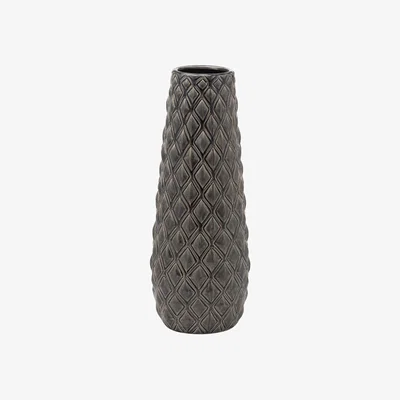 The Range Large Textured Alpine Vase - Grey