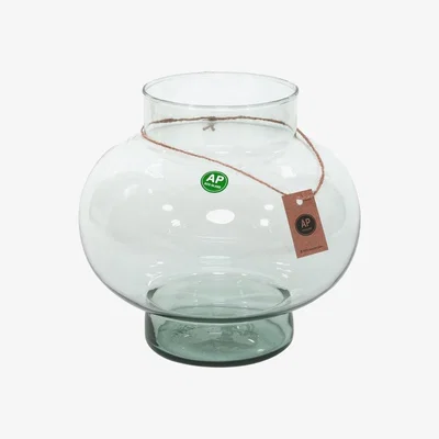 The Range Eco Elegant Glass Globe Vase - Eco Green / 23cm