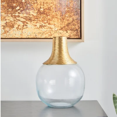 The Range Fabia White Large Step Design Vase - Iron 25%,Glass 75%