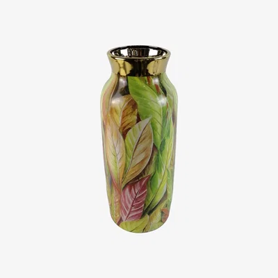 The Range Handmade Ceramic Vase for Livingroom Decor with Leave - Green / 39cm