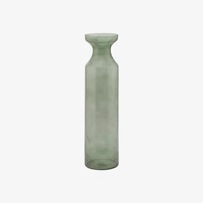 The Range Elegant Tall Fluted Glass Vase For Stylish Displays - Sage