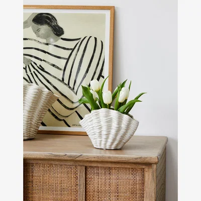 Rose & Grey Off White Shell Vase