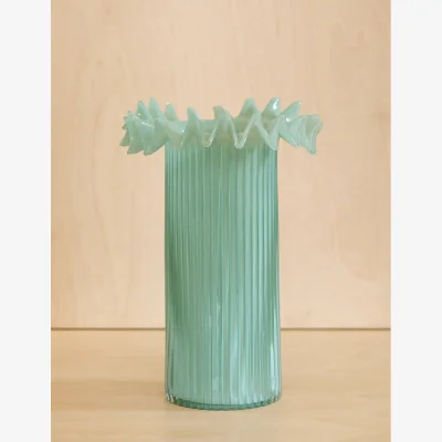 Rose & Grey Blue Froufrou Vase
