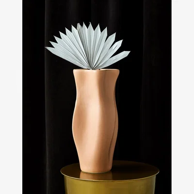 Rose & Grey Nude Ceramic Curve Vase