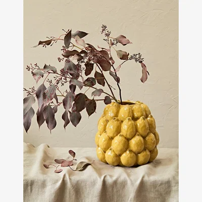 Rose & Grey Lemons Vase