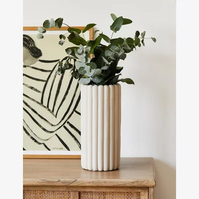 Rose & Grey Large Puffed Ridge Vase