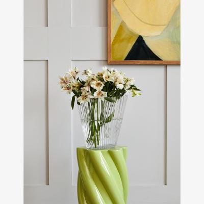 Rose & Grey Wavy Glass Vase