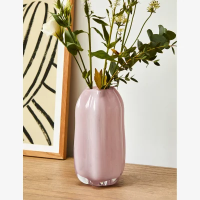 Rose & Grey Mauve Glass Vase