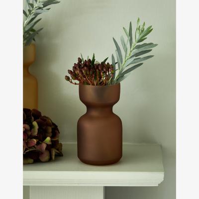 Rose & Grey Tiny Terracotta Frosted Glass Bud Vase