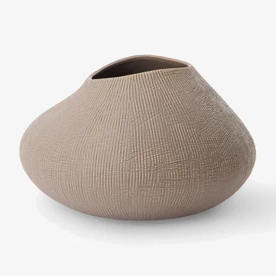 Sazy Corfe Ceramic Vase, Taupe, S