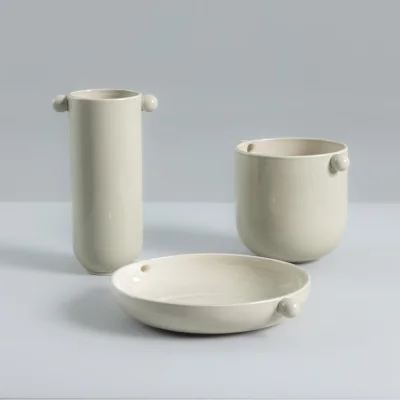 Sazy Orelha Bowl, Planter & Vase Set, Cream