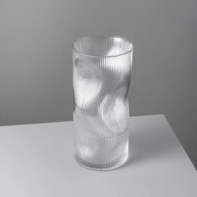 Sazy Flute Clear Glass Flower Vase, X-Large