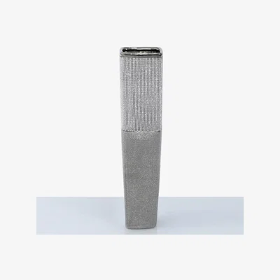 Teddy Beau Deco Home 50cm Glitz And Silver Square Vase