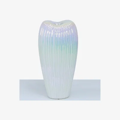 Teddy Beau Deco Home 51.5cm Ribbed Vase Pink Lustre