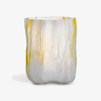 Tobias Oliver Kosta Boda | Crackle Vase | Lemon Sorbet