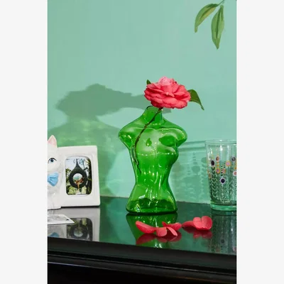 Urban Outfitters Mother Nature Glass Vase - Green ALL at Urban Outfitters