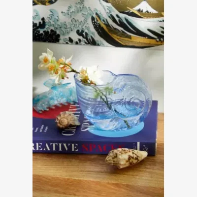 Urban Outfitters Seashell Glass Vase - Blue ALL at Urban Outfitters