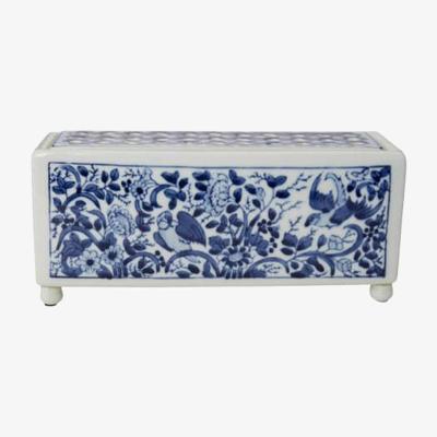 Wolf & Badger Blue / White Delft Tulipiere Rectangle Vase | Casabyjj