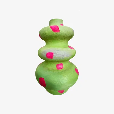Wolf & Badger Green / Pink / Purple Aqua Green Swirly Teared Tutti Fruity Vase | Quillattire