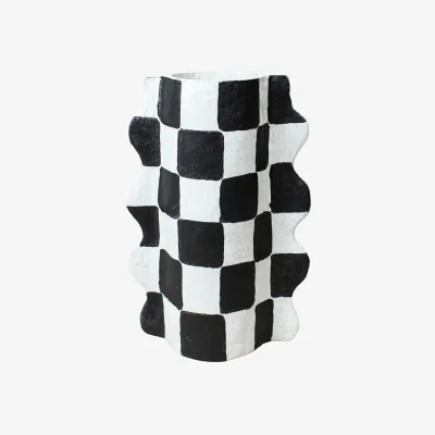 Wolf & Badger Neutrals / Black Ligagasi Paper Mache Vase Fifty Two | One Size | Botanical Boys
