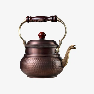 Wolf & Badger Black Patina Dark Solid Copper Teapot - Copper Kettle Kitchen Utensil Dark Patina Finish | Modeditions