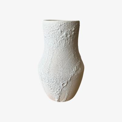 Wolf & Badger White Leda Crater Vase Gina Desantis Ceramics