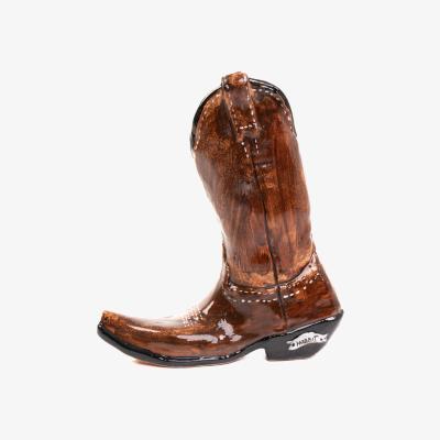 Wolf & Badger Brown Texan Boots Vase, Handmade Home Decoration One Size Generazione Zordan