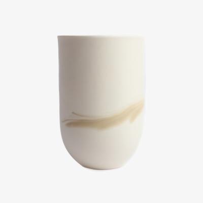 Wolf & Badger Brown / Neutrals / White Marbled Vase - Taupe On White One Size Michelle Williams Ceramics