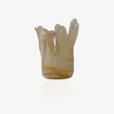 Wolf & Badger Yellow Amber Amorphous Frosted Glass Vase | Marleth