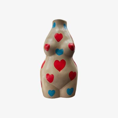 Wolf & Badger Blue / Grey / Red Red Heart Mini Female Body Vase Quillattire