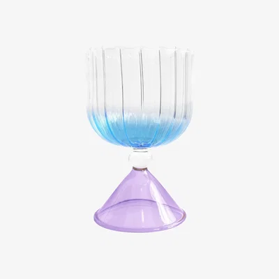 Wolf & Badger Pink / Purple / Blue Gatsby Goblet - Set Of Two - Azure | Lodore