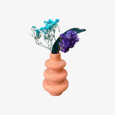 Wolf & Badger Yellow / Orange Peach Squiggly Vase By Shax